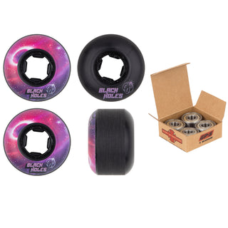 OJ Skateboard Wheels and Independent Bearings Combo 45mm Black Holes Mini Chubbies 99A