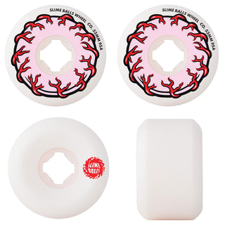 Slime Balls Skateboard Wheels 53mm Pink Eyes Vomit Mini 95A White