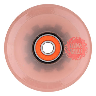 Slime Balls Skateboard Wheels 66mm Pink Eyes Light Ups OG Slime 78A Pink with Bronson Bearings