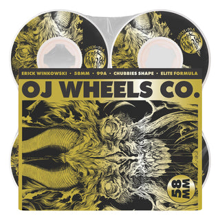 OJ Skateboard Wheels 58mm Winkowski Primebal Elite Chubbies 99A White