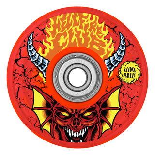 Slime Balls x Stranger Things Skateboard Wheels 66mm Hellfire Club Light Ups 78A With Bearings 