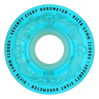 Ricta Skateboard Wheels 55mm Couds 78A Glow Transparent Blue