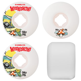OJ Skateboard Wheels 56mm Erick Winkowski Mushroom Elite Mini Combo 99A White