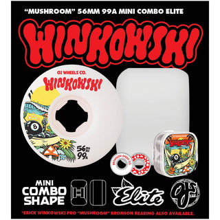 OJ Skateboard Wheels 56mm Erick Winkowski Mushroom Elite Mini Combo 99A White