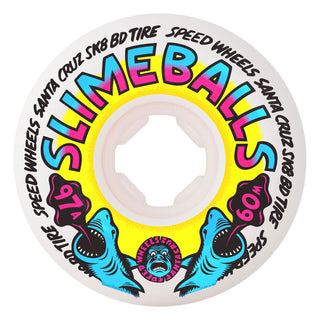 Slime Balls Skateboard Wheels 60mm Heritage Shark Spew Vomits 97A White