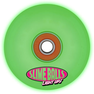Slime Balls Skateboard Wheels 66mm Friends of Planet 9 Light Ups OG 78A w/ Bronson Bearings Glow