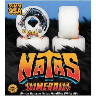 Slime Balls Skateboard Wheels 54mm Natas Kaupas Reissue Hardline 95A White