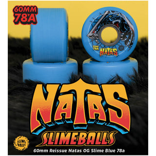 Slime Balls Skateboard Wheels 60mm Natas Kaupas Reissue OG Slime 78A Blue