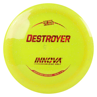 Innova Disc Golf Champion Metal Flake Destroyer Distance Driver 12/5/-1/3 Yellow/Red Shatter 171 grams