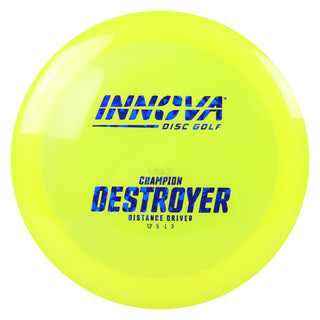 Innova Disc Golf Champion Destroyer Distance Driver 12/5/-1/3 Yellow/Navy Shatter 173 grams