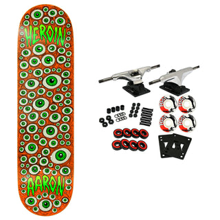 Heroin Skateboard Complete Aaron Wilson Eyes Orange 8.75" x 32.25"