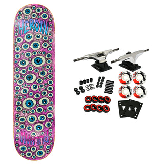 Heroin Skateboard Complete Chris Pulman Eyes Pink 8.5" x 32"