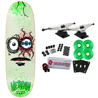 Heroin Skateboard Complete Space Egg 3 Green 10" x 32.625"