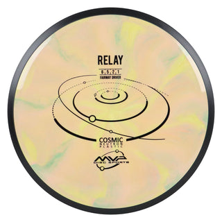 MVP Disc Golf Cosmic Neutron Relay Fairway Driver 6/5/-2/1 Peach/Yellow/Green 174 grams