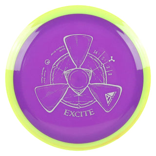 Axiom Disc Golf Neutron Excite Distance Driver 14.5/5.5/-2/2 Purple/Yellow Red 171 grams