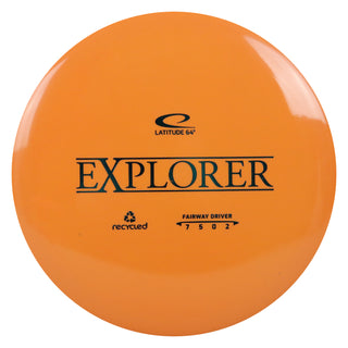 Latitude 64 Disc Golf Fairway Driver Recycled Explorer 7/5/0/2 Orange/Turquoise 173 grams