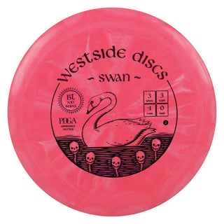 Westside Disc Golf BT Soft Burst Swan 2 Putter 3/3/-1/0 Red/Purple 175 grams