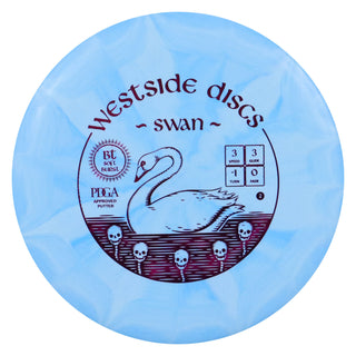 Westside Disc Golf BT Soft Burst Swan 2 Putter 3/3/-1/0 Sky Blue/Purple 175 grams