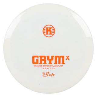 Kastaplast Disc Golf K1 Soft Grym X Distance Driver 12/5/-1/3 White/Orange 173 grams