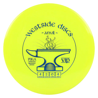 Westside Disc Golf VIP Anvil Midrange 4/2/0/4 Yellow/Blue 171 grams