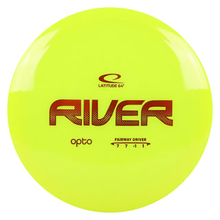 Latitude 64 Disc Golf Opto River Fairway Driver 7/7/-1/1 Yellow/Orange 175 grams