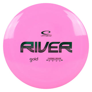 Latitude 64 Disc Golf Gold River Fairway Driver 7/7/-1/1 Pink/Green 176 grams