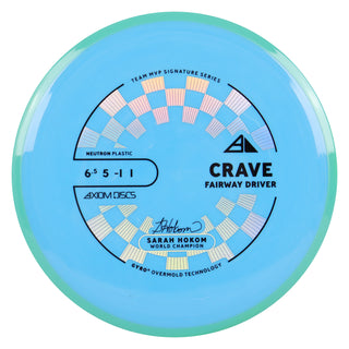 Axiom Discs Project Lab Coat Sarah Hokom Neutron Crave Fairway Driver 6.5/5/-1/1 Light Blue/Teal 158 grams