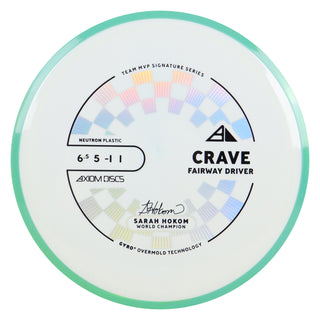 Axiom Discs Project Lab Coat Sarah Hokom Neutron Crave Fairway Driver 6.5/5/-1/1 White/Teal 163 grams