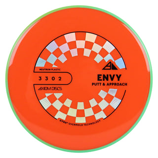 Axiom Discs Project Lab Coat Neutron Envy Putter 3/3/0/2 Orange/Green Aqua 165 grams