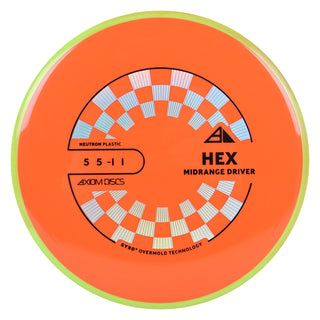 Axiom Discs Project Lab Coat Neutron Hex Midrange Disc 5/5/-1/1 Orange/Yellow Orange 172 grams