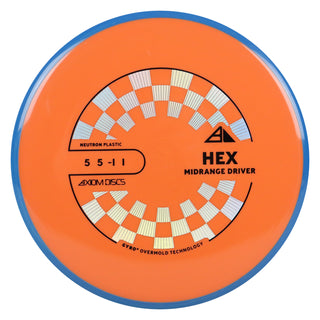Axiom Discs Project Lab Coat Neutron Hex Midrange Disc 5/5/-1/1 Orange/Blue 177 grams