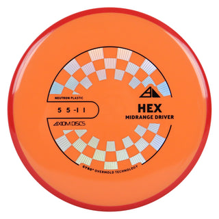 Axiom Discs Project Lab Coat Neutron Hex Midrange Disc 5/5/-1/1 Orange/Red 177 grams