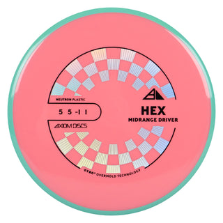 Axiom Discs Project Lab Coat Neutron Hex Midrange Disc 5/5/-1/1 Pink/Teal 177 grams