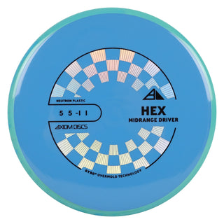 Axiom Discs Project Lab Coat Neutron Hex Midrange Disc 5/5/-1/1 Slate Blue/Teal Blue 173 grams