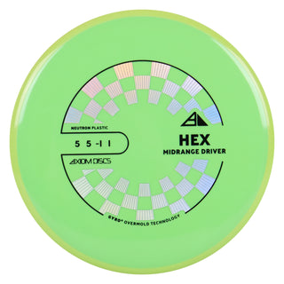 Axiom Discs Project Lab Coat Neutron Hex Midrange Disc 5/5/-1/1 Green/Lime 177 grams