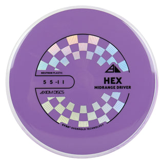 Axiom Discs Project Lab Coat Neutron Hex Midrange Disc 5/5/-1/1 Slate Purple/White Purple 168 grams