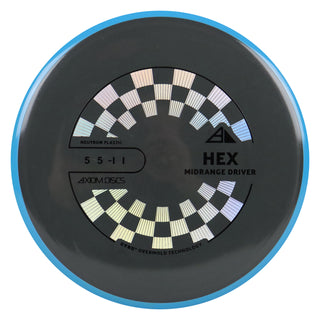 Axiom Discs Project Lab Coat Neutron Hex Midrange Disc 5/5/-1/1 Black/Blue 172 grams