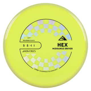 Axiom Discs Project Lab Coat Neutron Soft Hex Midrange Disc 5/5/-1/1 Yellow/Dull Yellow 177 grams