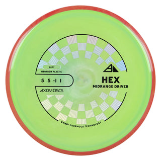 Axiom Discs Project Lab Coat Neutron Soft Hex Midrange Disc 5/5/-1/1 Moss/Red 177 grams