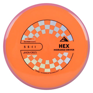 Axiom Discs Project Lab Coat Neutron Soft Hex Midrange Disc 5/5/-1/1 Orange/Dark Pink 174 grams