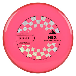 Axiom Discs Project Lab Coat Neutron Soft Hex Midrange Disc 5/5/-1/1 Hot Pink/Red Blend 176 grams