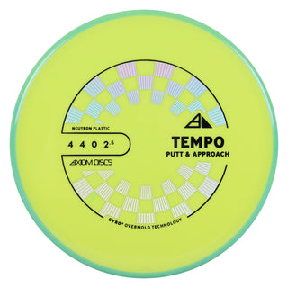Axiom Discs Project Lab Coat Neutron Tempo Putter 4/4/0/2.5 Pear/Teal 167 grams