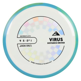 Axiom Discs Project Lab Coat Neutron Virus Distance Driver 9/5/-3.5/1 White/Teal Yellow 171 grams