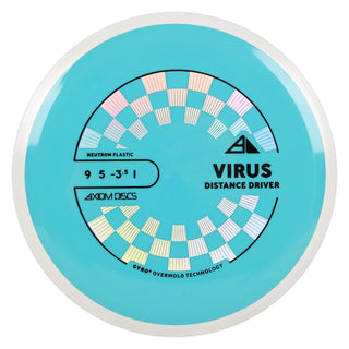 Axiom Discs Project Lab Coat Neutron Virus Distance Driver 9/5/-3.5/1 Teal/White 169 grams