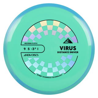 Axiom Discs Project Lab Coat Neutron Virus Distance Driver 9/5/-3.5/1 Teal/Blue Teal 164 grams