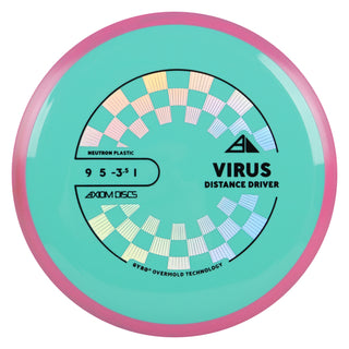 Axiom Discs Project Lab Coat Neutron Virus Distance Driver 9/5/-3.5/1 Teal/Pink Blue 173 grams