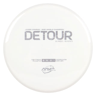 MVP Discs Sports Project Lab Coat James Conrad Neutron Detour Midrange 5/5/-2/1 White 176 grams
