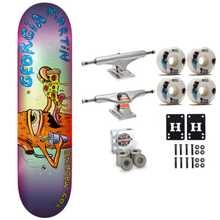 Toy Machine Skateboard Premium Complete Martin Pizza 8.0" x 31.5" Indy Trucks and Bearings, Sml Wheels