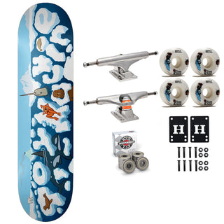 Toy Machine Skateboard Premium Complete Arctic 8.5" x 32" Indy Trucks and Bearings, Sml Wheels