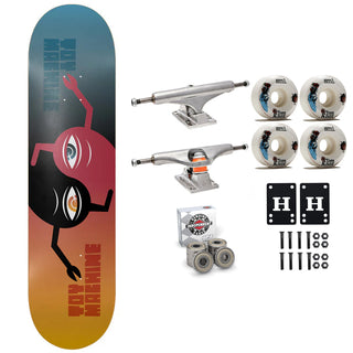 Toy Machine Skateboard Premium Complete Ying Yang Symmetrical 8.25" x 31.75" Indy Trucks and Bearings, Sml Wheels